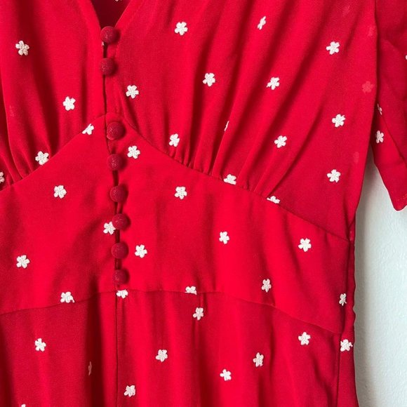 Maje bohemian romantic Crepe Dress Rouge 36 - Picture 5 of 5